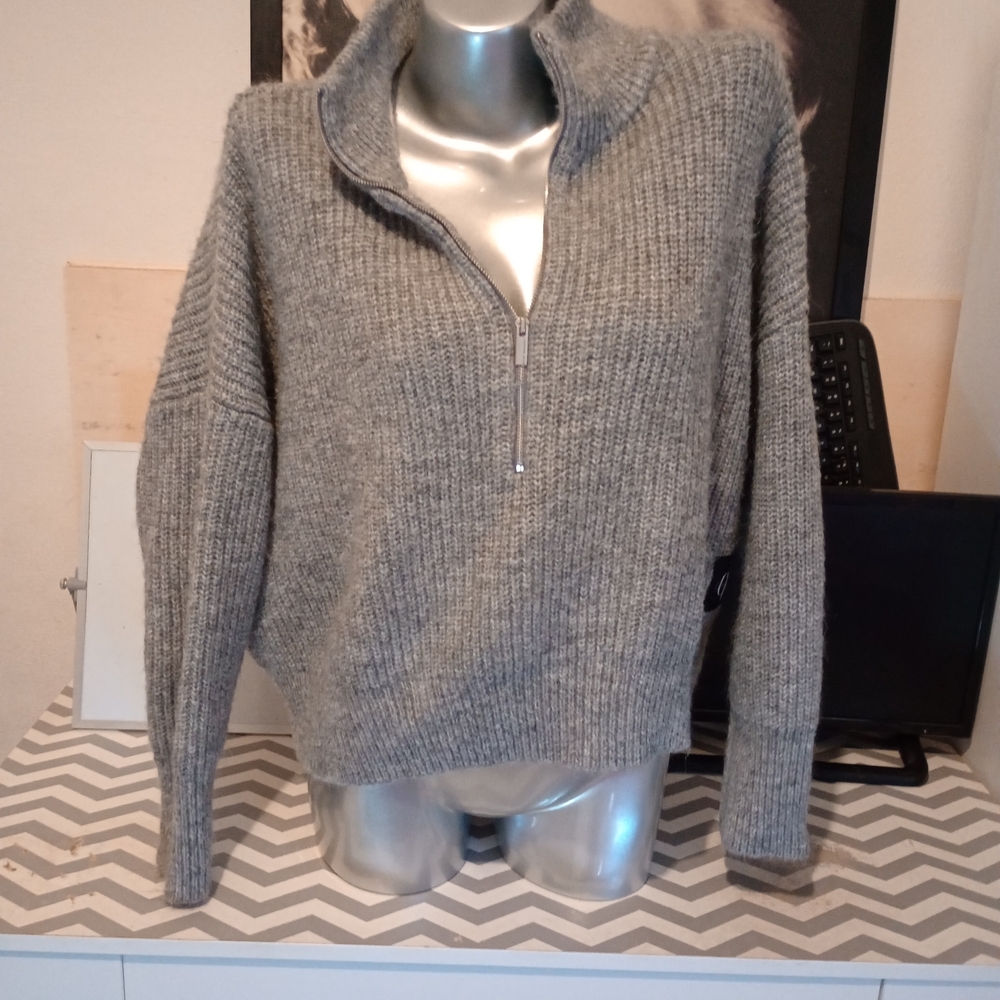 Calvin Klein Jeans Gray Turtleneck Sweater